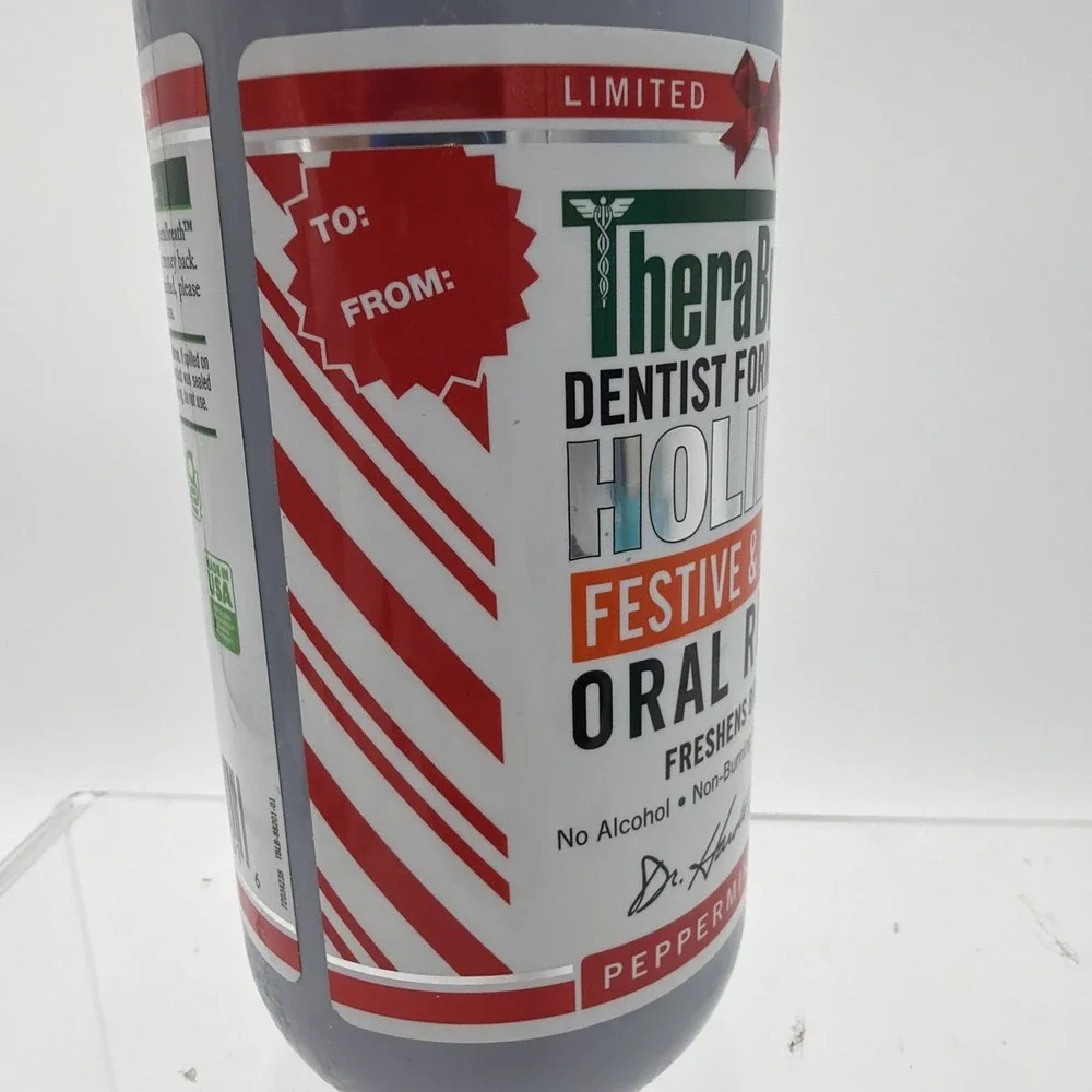 TheraBreath LTD EditionHoliday Festive & Fresh Oral Rinse, 16 fl‎ oz Peppermint